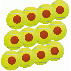 Padel Ball 12er gelb mit orangen Punkt