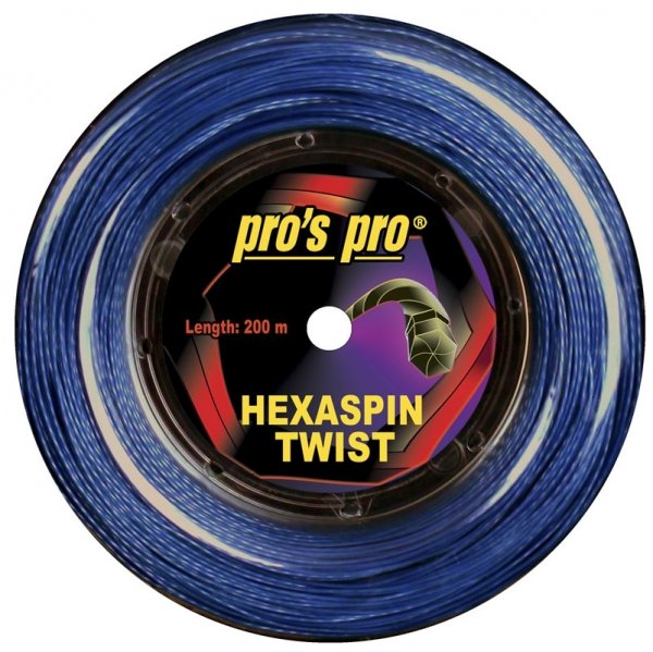 Pros Pro Deutsche Polyester Tennissaite Hexaspin Twist 1.30 200 Meter signal-blau