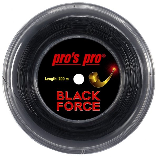 Pro's Pro 200-m-Tennissaite Black Force 1,24 mm schwarz Deutsche Polyestersaite