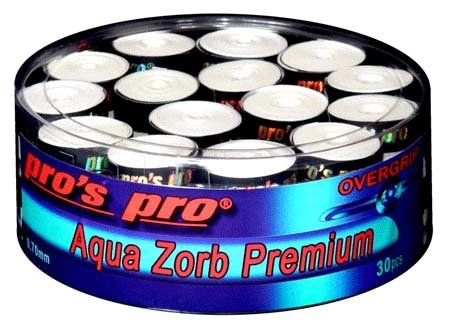Pro's Pro Overgrips 30er Box Aqua Zorb Premium 0,70 mm weiss trocken