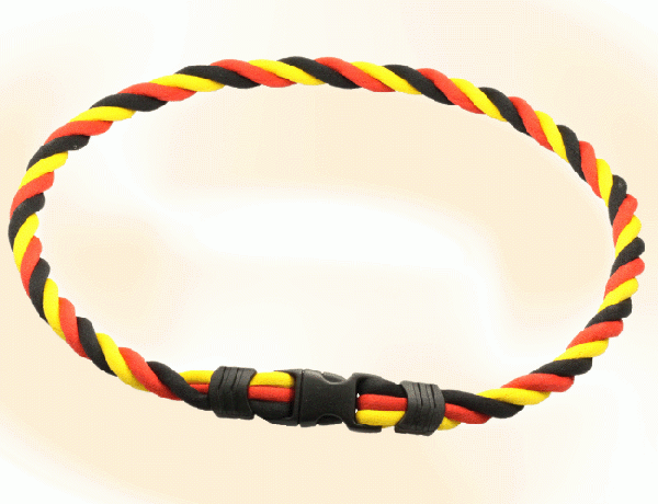 Pro's Pro Ionen Power Halskette schwarz/rot/gelb Small