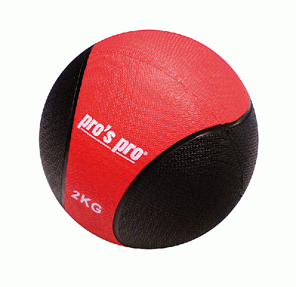 Pros Pro Medizinball 2 kg rot/schwarz