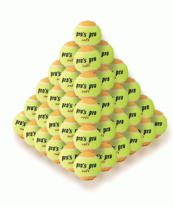Pro's Pro Tennisbälle für Kinder Soft 60er gelb-orange