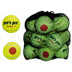 Pros Pro Tennisbälle Stage 2 12er gelb mit orangem Punkt ITF approved