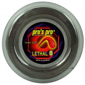 Pro's Pro 100-m-Tennissaile Lethal 8 schwarz 1,24 mm Deutsche Polyestersaite profiliert