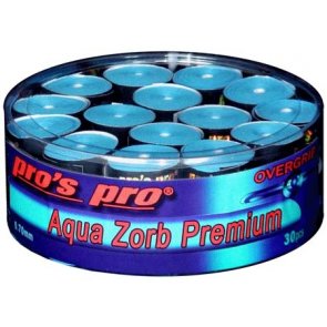 Pro's Pro Overgrips 30er Box Aqua Zorb Premium 0,70 mm blau trocken