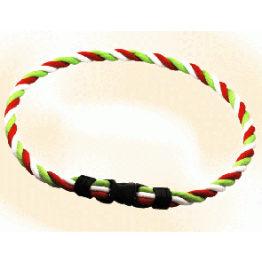 Pro's Pro Ionen Power Halskette grün/weiß/rot Small