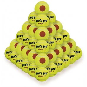 Pros Pro Tennisbälle Stage 2 60er gelb mit orangem Punkt ITF approved