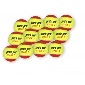 Pro's Pro Methodikbälle Stage 3 (70 mm) yellow/red 12er
