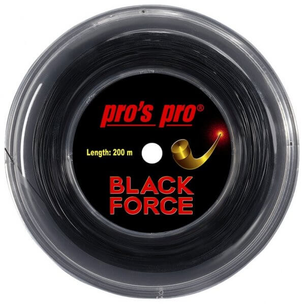 Pro's Pro 200-m-Tennissaite Black Force 1,29 mm schwarz Deutsche Polyestersaite