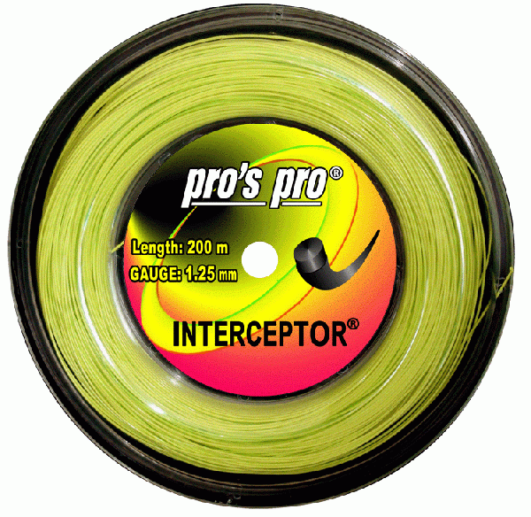 Pro's Pro 200-m-Tennissaite Interceptor 1,25 mm lime Deutsche Polyestersaite