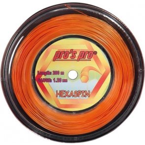 Pro's Pro 200-m-Tennissaite Hexaspin 1,25 mm orange 6-kant Deutsche Polyestersaite