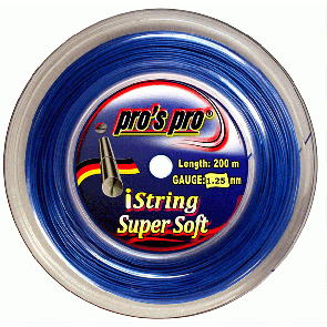 Pro's Pro 200 m Tennissaite iString Super Soft 1,25 mm signalblau Deutsche Polyestersaite armschonend