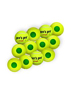Pros Pro Tennisb&auml;lle Stage 1 12er druckvermindert ITF approved