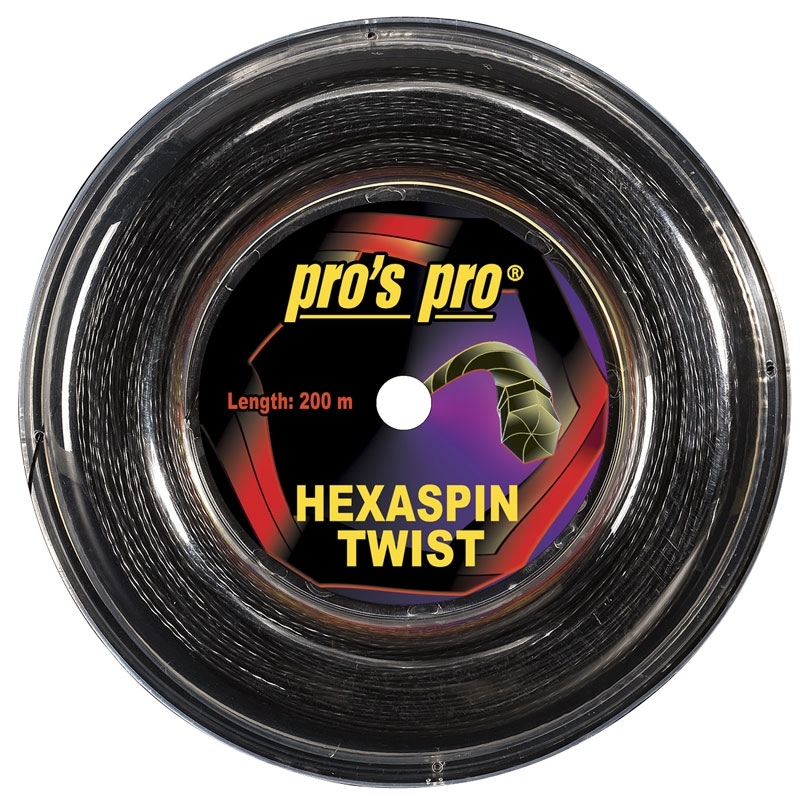 1.25mm Lime PROS PRO Hexaspin Twist Tennissaite 200m Rolle